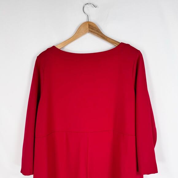 Talbots Womens Split Neck Ponte Knit Sheath Dress Size 16W Red - Picture 7 of 13